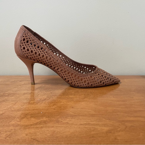 SCHUTZ Tan Brown Neutral Perforated Heels - Picture 7 of 9